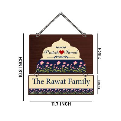 Personalized Family Name Plate Wall Hanging For Main Door  Gift For Housewarming & Griha Pravesh  Traditional Door Name Plate For Home Entrance